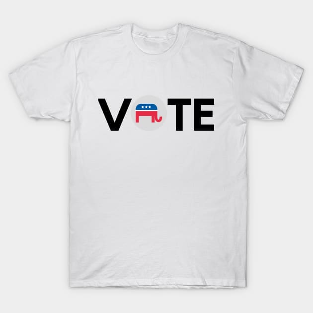 Vote Republican - Black Text T-Shirt by Rebekah Thompson